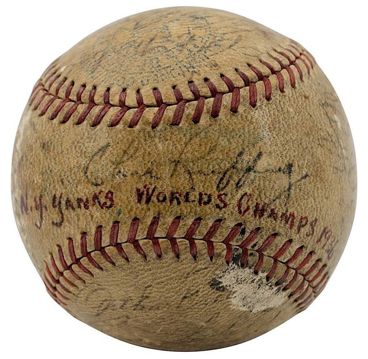 Lou Gehrig 1937 New York Yankees World Series Champs Team Signed Baseball JSA