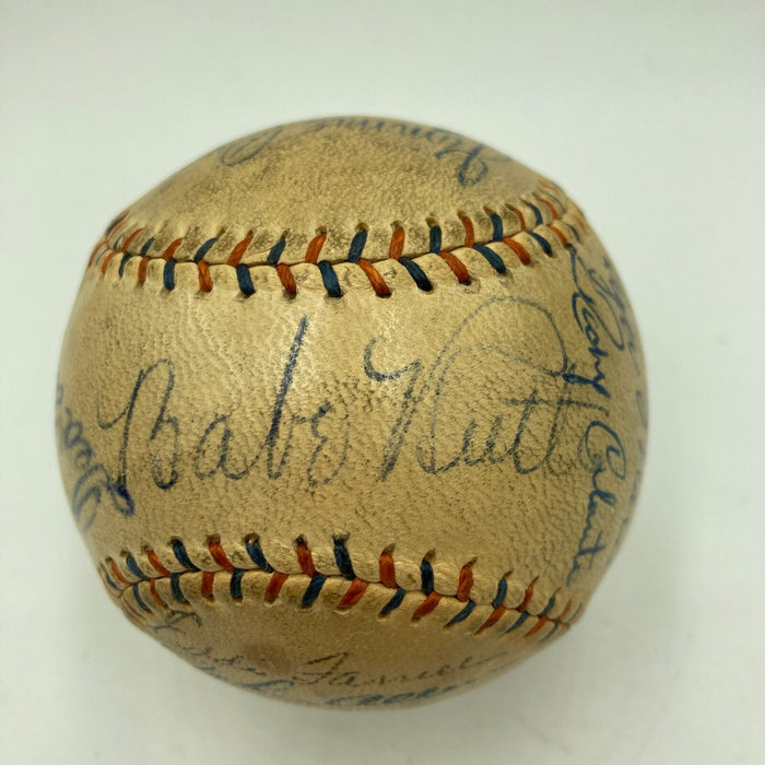 Babe Ruth, Mickey Mantle, Joe Dimaggio & Roger Maris Signed Baseball JSA COA