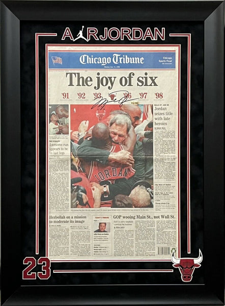 Michael Jordan Signed 1998 Chicago Tribune The Joy Of Six UDA Upper Deck COA