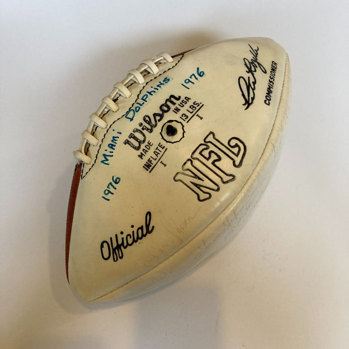 1976 Miami Dolphins Team Signed Vintage Wilson Football With JSA COA