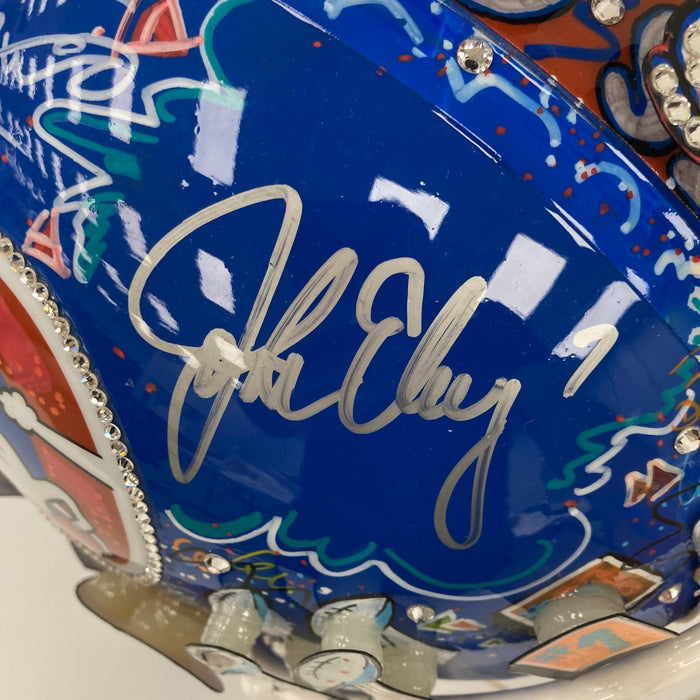 Beautiful John Elway Signed Charles Fazzino Pop Art Denver Broncos Helmet W/COA