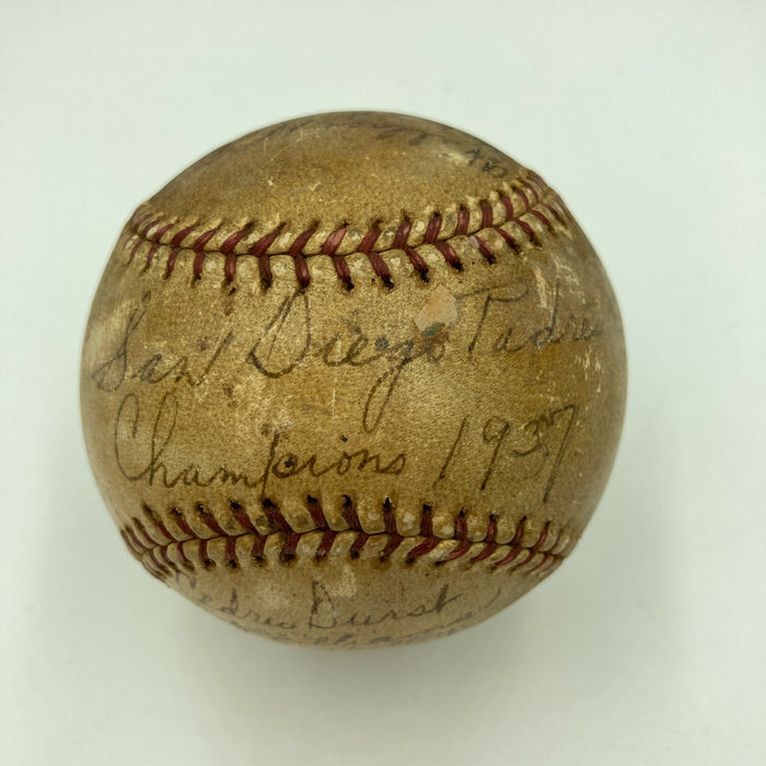 Earliest Known Ted Williams 1937 Minor League Champs Team Signed Baseball JSA