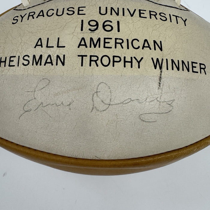 Ernie Davis Single Signed 1961 Syracuse Heisman Trophy Presentation Football JSA