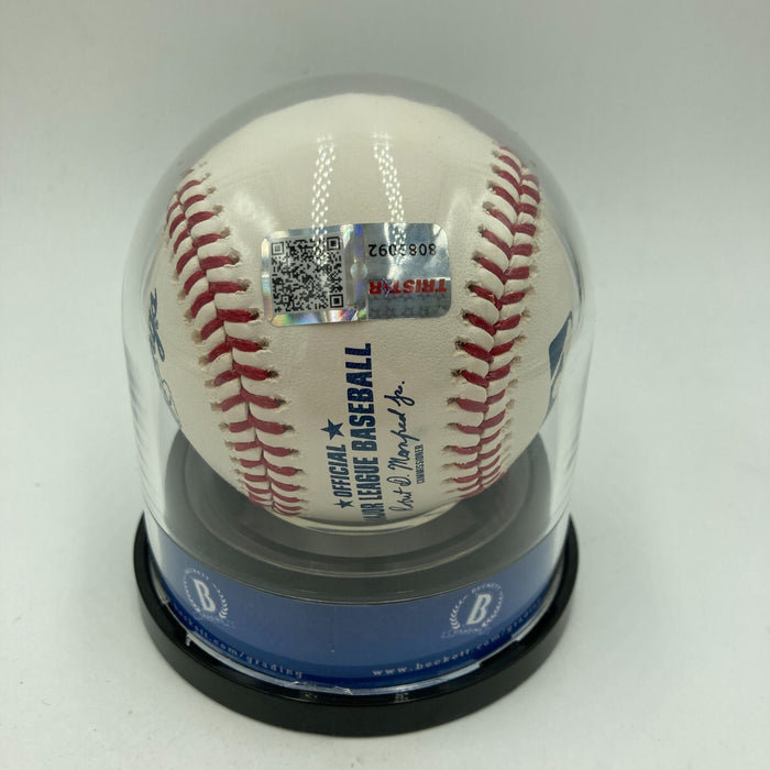 Jose Canseco Signed Inscribed STAT Baseball Beckett BGS Certified
