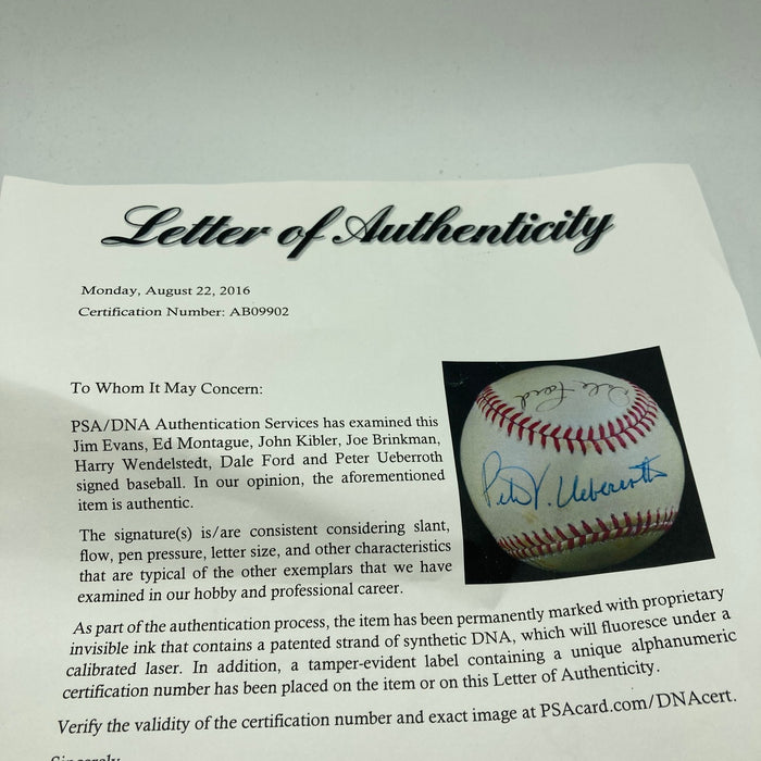 1986 World Series Umpires Multi Signed W.S. Game Baseball PSA DNA New York Mets