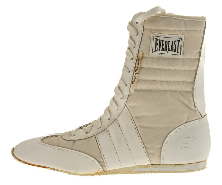 Muhammad Ali "AKA Cassius Clay" Twice Signed Vintage Boxing Boot JSA COA