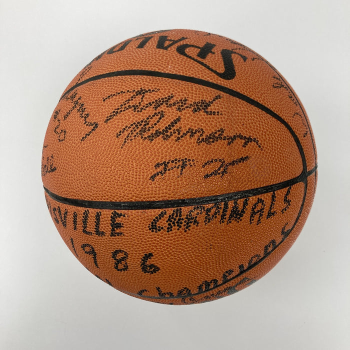1985-86 Louisville Cardinals NCAA Champs Team Signed Basketball JSA COA