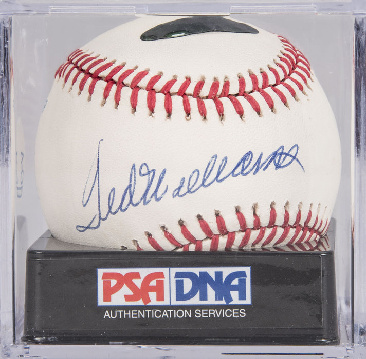 Stunning Ted Williams Single Signed AL Baseball PSA DNA Graded MINT 9