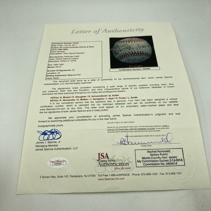 St. Louis Cardinals Hall Of Fame Legends Multi Signed Baseball Stan Musial JSA