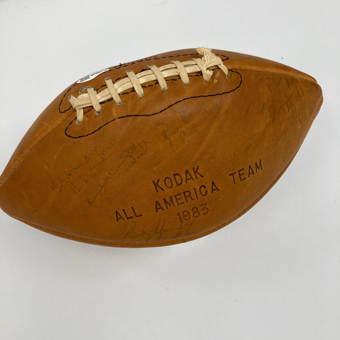 Bo Jackson & Reggie White Pre Rookie 1983 All American Team Signed Football JSA