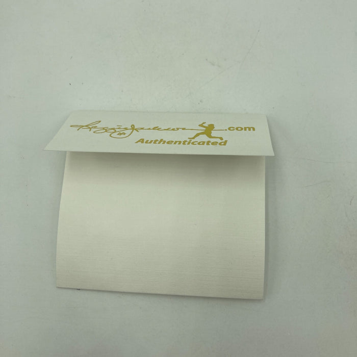 Joe Montana Signed Heavily Inscribed Career STAT Baseball Reggie Jackson COA