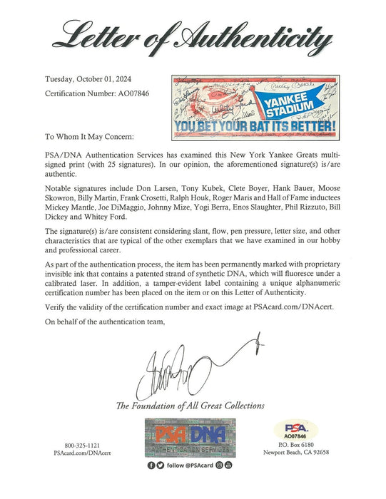 Mickey Mantle Roger Maris Joe Dimaggio NY Yankees Legends Signed Display PSA DNA