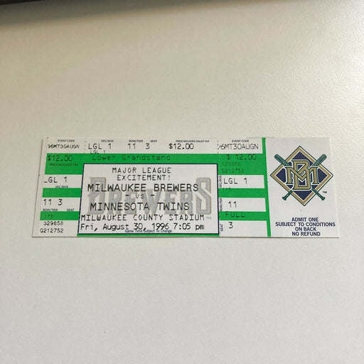 Todd Walker MLB Debut First Game Original Ticket August 30, 1996