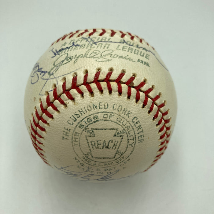 Hank Greenberg Joe Dimaggio 1960's Hall Of Fame Multi Signed Baseball JSA COA