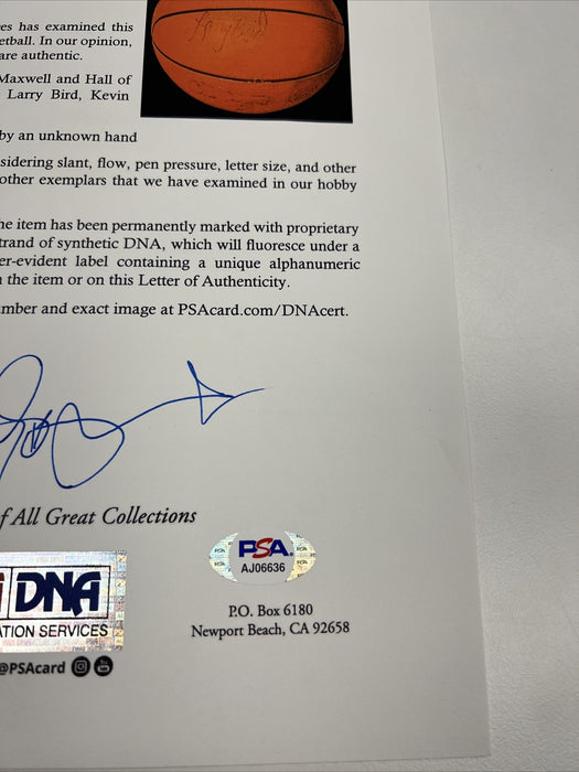 1980-81 Boston Celtics Team Signed Basketball Larry Bird PSA DNA COA