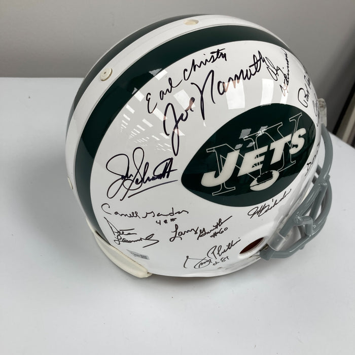 1969 New York Jets Super Bowl Champs Team Signed Authentic Game Helmet Steiner