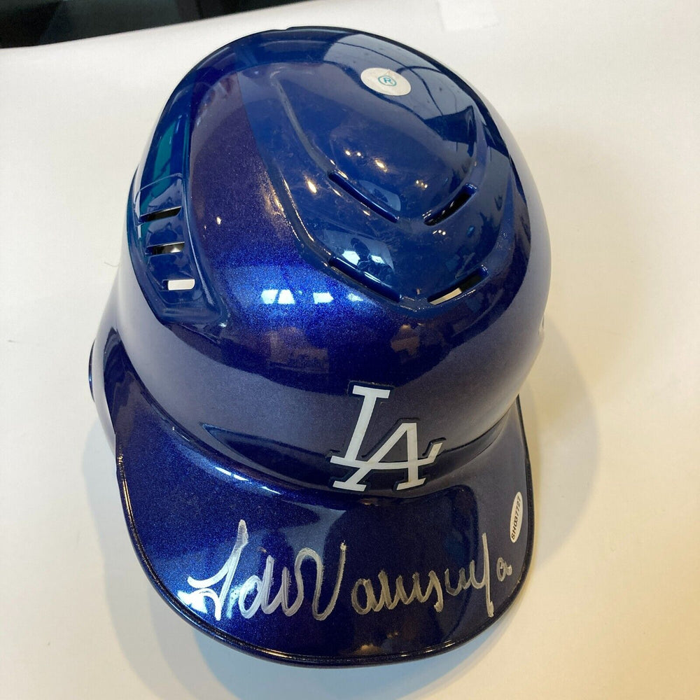 Fernando Valenzuela Signed Los Angeles Dodgers Authentic Helmet UDA Upper Deck