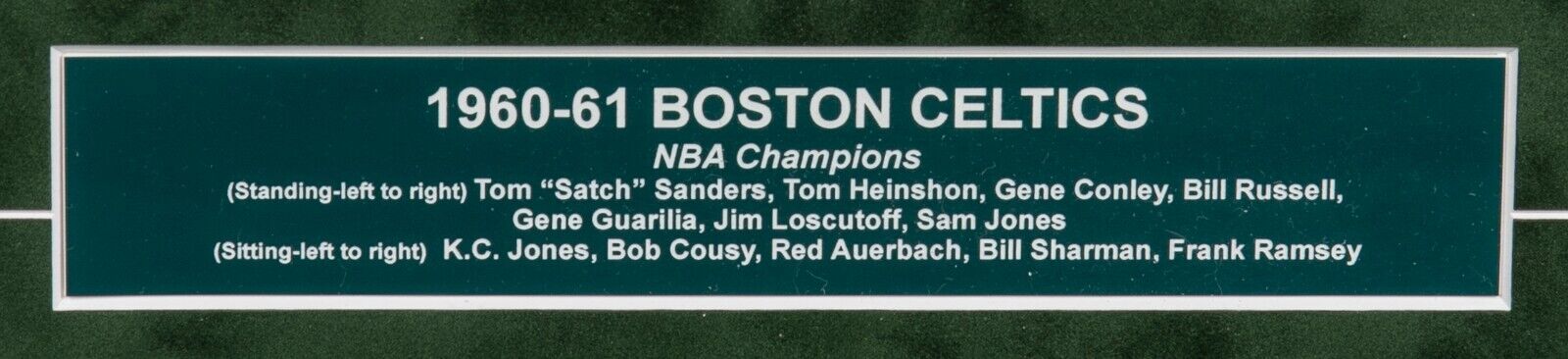 1960-61 Boston Celtics NBA Champs Team Signed 18x24 Photo Bill Russell Beckett