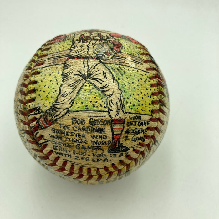 1967 Cardinals World Series George Sosnak Hand Painted Folk Art Baseball 1/1