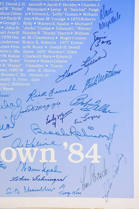 Mickey Mantle Joe Dimaggio Ted Williams Koufax Signed Hall Of Fame Poster PSA
