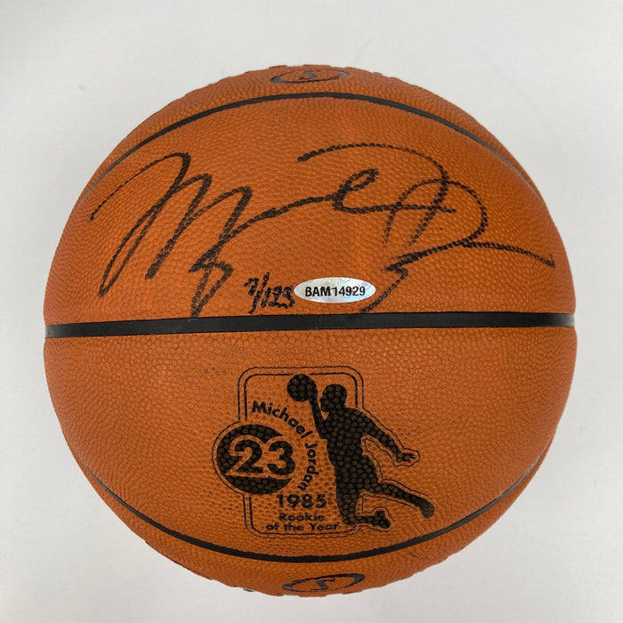 Michael Jordan Signed "1985 Rookie of the Year" Basketball UDA PSA & Beckett COA
