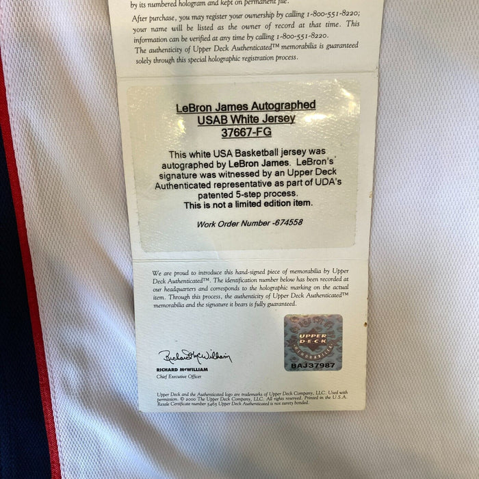 Lebron James Signed Authentic 2004 Team USA Olympics Jersey Upper Deck UDA COA