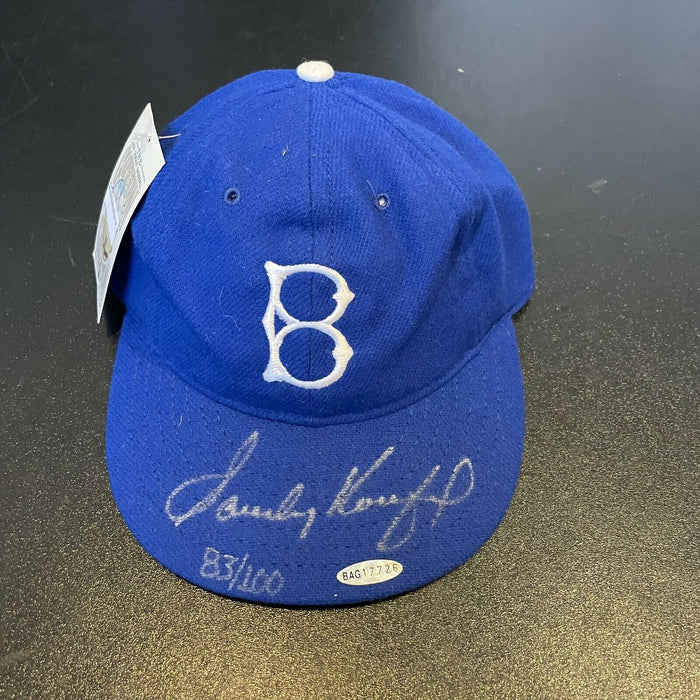 Beautiful Sandy Koufax Signed Brooklyn Dodgers Game Model Hat UDA COA 83/100