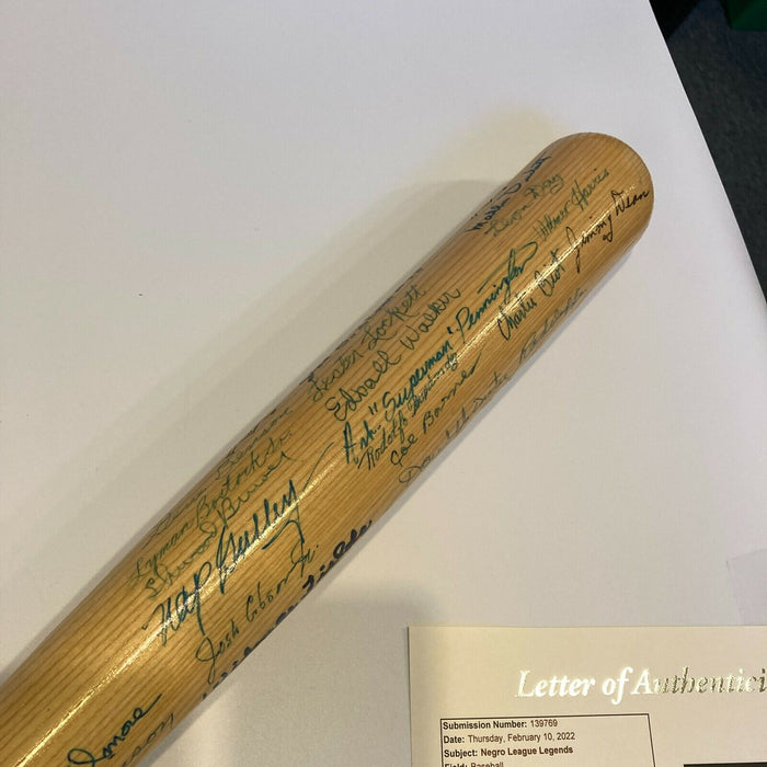 Negro League Legends Multi Signed Baseball Bat With JSA COA