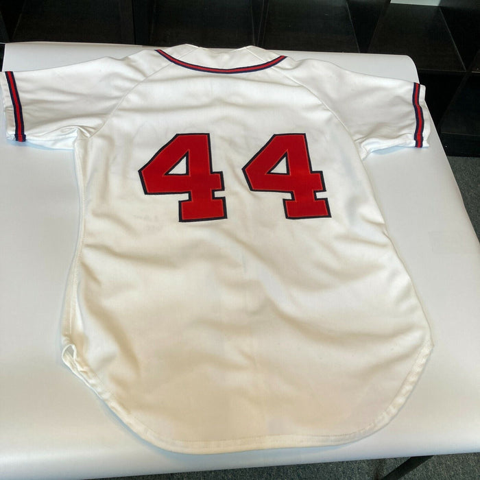 Hank Aaron 755 Home Run Signed Authentic Atlanta Braves Game Model Jersey JSA