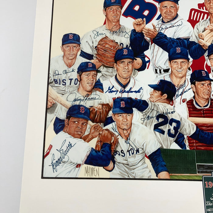 1967 Boston Red Sox AL Champs Team Signed 18x24 Litho Photo Carl Yastrzemski JSA