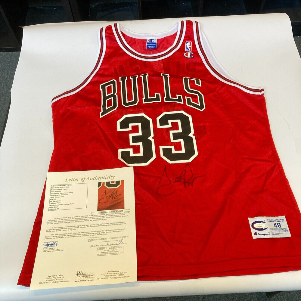 Scottie Pippen Signed Authentic 1990's Champion Chicago Bulls Jersey JSA COA