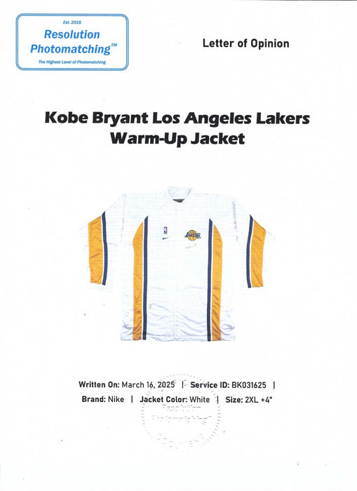 Kobe Bryant Signed Game Used 2002-03 Los Angeles Lakers Warm Up Suit PSA & JSA
