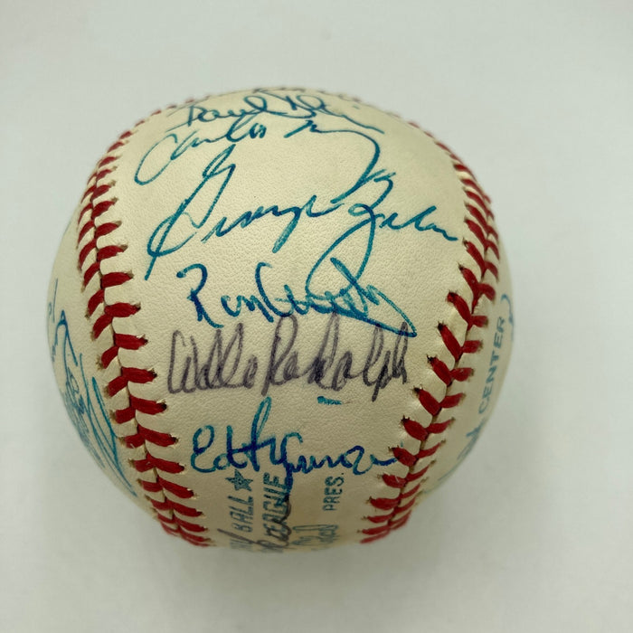 1977 NY Yankees World Series Champs Team Signed Baseball Thurman Munson JSA COA
