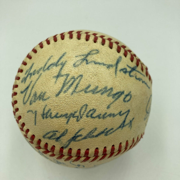 Zack Wheat Freddie Lindstrom Joe Medwick New York Legends Signed Baseball JSA