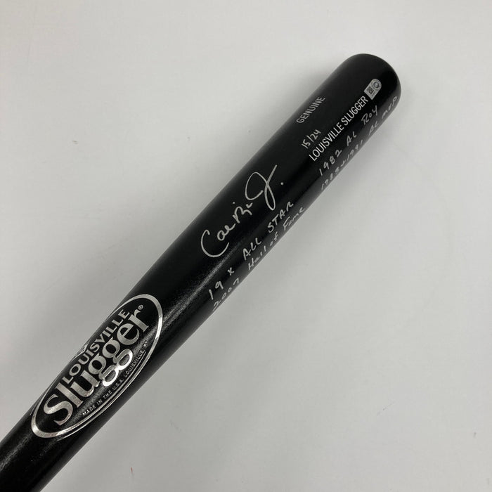 Cal Ripken Jr. Signed Heavily Inscribed STATS Baseball Bat MLB & Fanatics Holo