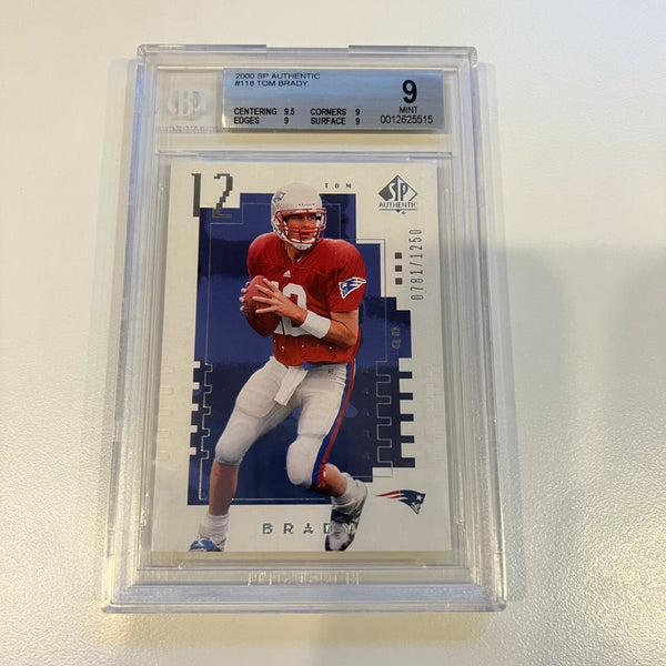 2000 SP Authentic Tom Brady RC Rookie 781/1250 BGS 9 MINT payment #2. Total price is $25k