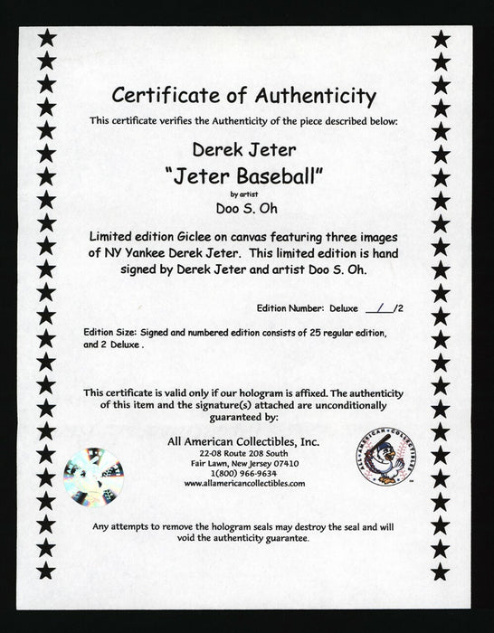 Magnificent Derek Jeter "Team Of The Century" Signed Art Giclee 36X45 JSA 1 of 2