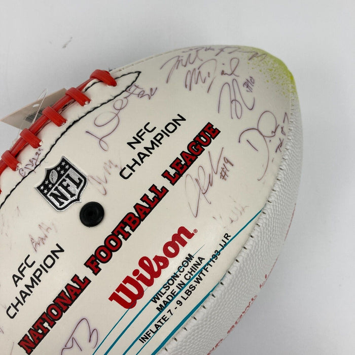 2017 Atlanta Falcons NFC Champs Team Signed Super Bowl LI Football PSA DNA COA