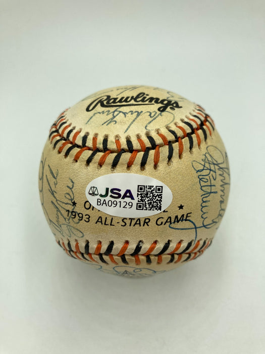 1993 All Star Game Team Signed Baseball 32 Sigs Barry Bonds Tony Gwynn JSA COA