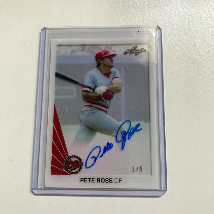 2015 Leaf Pete Rose Auto #1/5 Signed Autographed Baseball Card