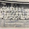 1958 Milwaukee Braves NL Champs Team Signed Photo Hank Aaron Beckett COA
