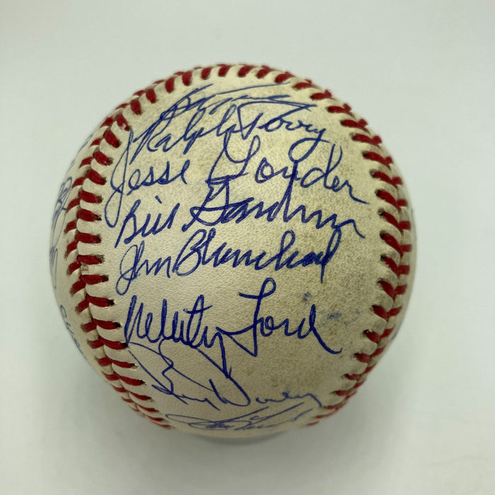1961 New York Yankees World Series Champs Team Signed Baseball Mickey Mantle JSA