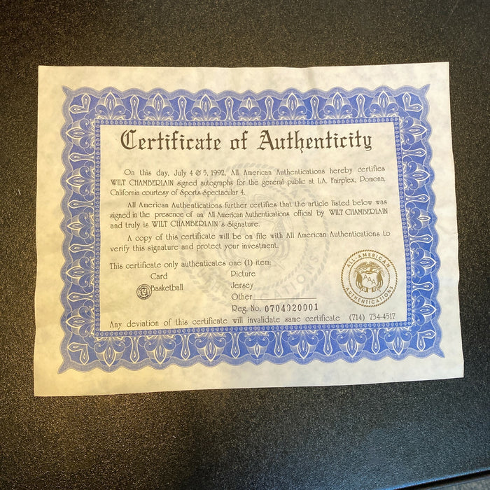 Beautiful Wilt Chamberlain Signed Spalding NBA Basketball JSA Graded GEM MINT 10