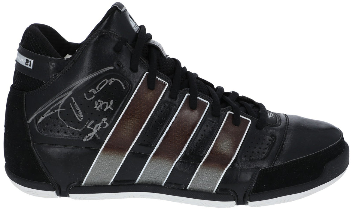 Tim Duncan Signed 2009 Game Used Adidas Sneakers Shoes MEARS & Beckett COA