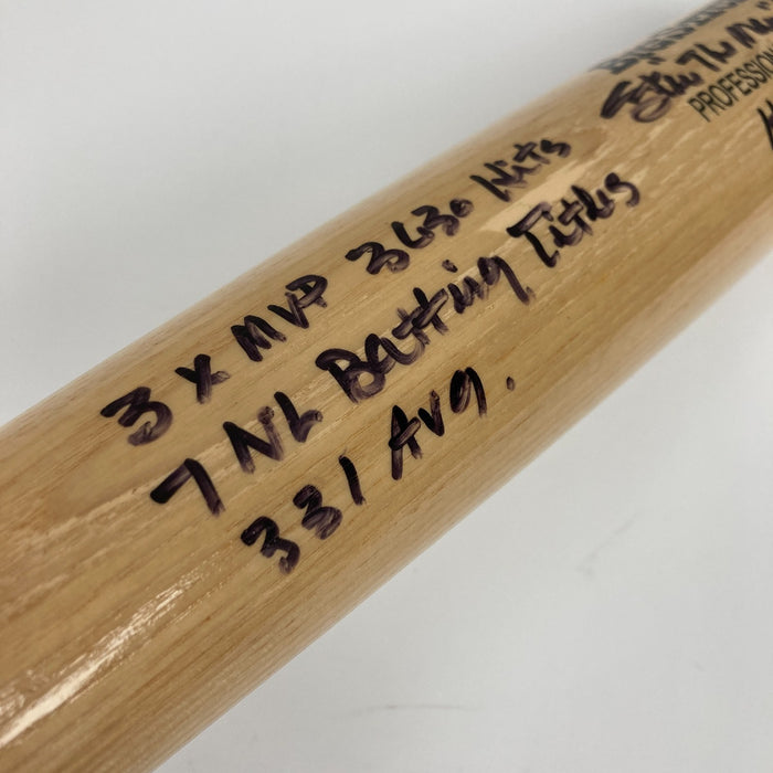 Stan Musial Signed Heavily Inscribed STAT Baseball Bat PSA DNA Authenticated