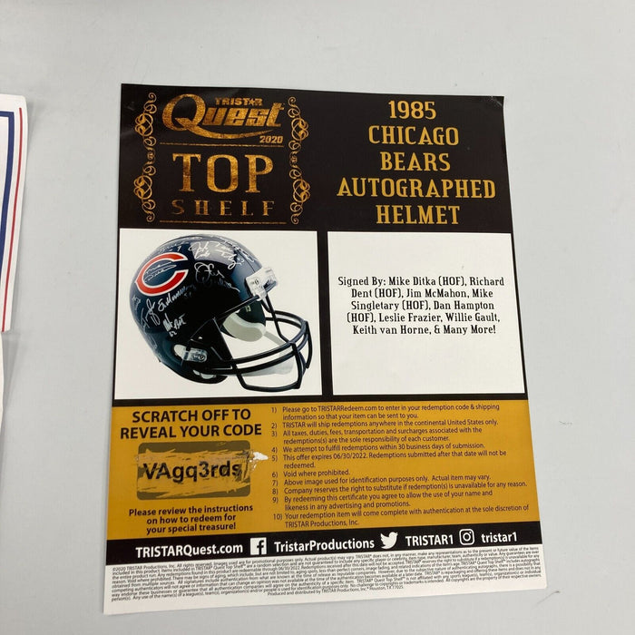 1985 Chicago Bears Super Bowl Champs Team Signed Full Size Helmet 30 Sig Tristar