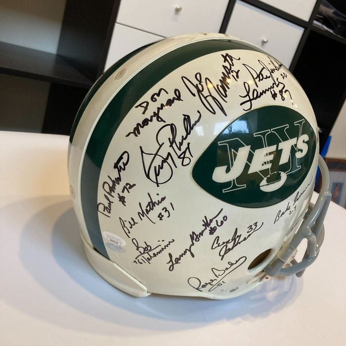 1969 New York Jets Super Bowl Champs Team Signed Full Size Helmet Joe Namath JSA