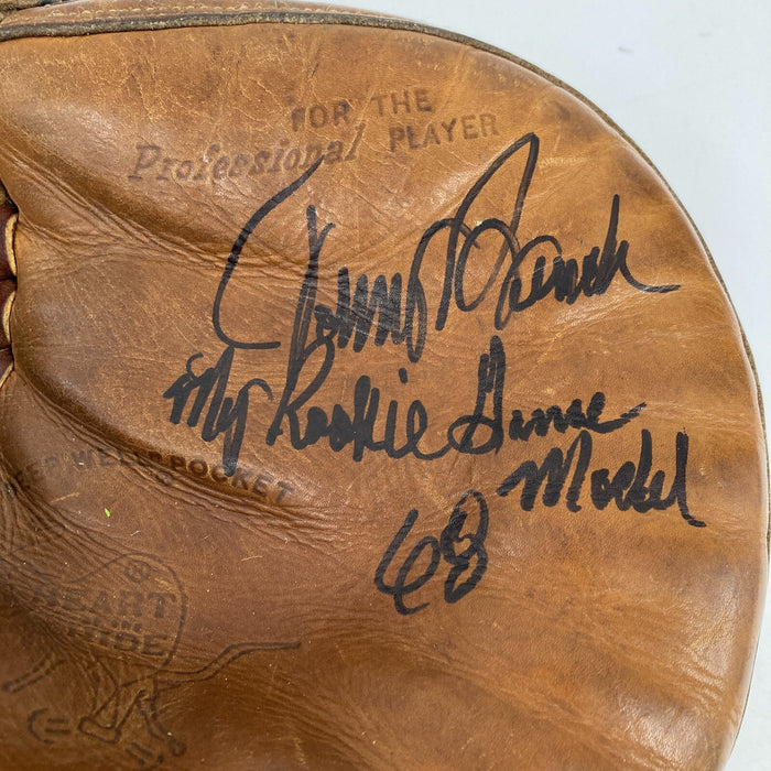 Johnny Bench Signed 1968 Rookie Game Issued Catcher's Mitt Gove JSA COA