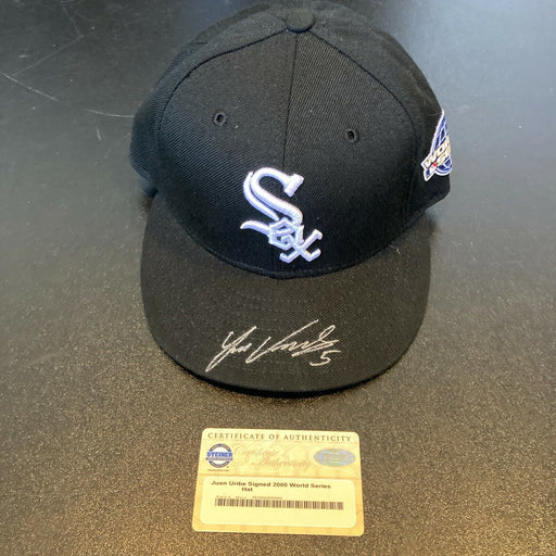 Juan Uribe Signed Chicago White Sox 2005 World Series Game Model Hat Steiner COA