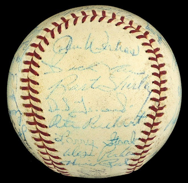 1963 Los Angeles Dodgers World Series Champs Team Signed Baseball Koufax JSA COA